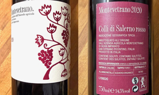 VINO DELLA SETTIMANA: MONTEVETRANO COLLI DI SALERNO ROSSO IGT