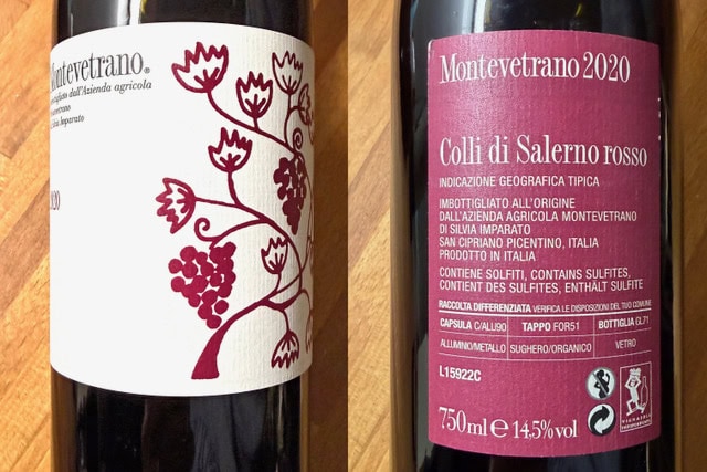 VINO DELLA SETTIMANA: MONTEVETRANO COLLI DI SALERNO ROSSO IGT