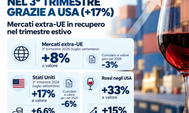 EXPORT DEL VINO ITALIANO, SEGNALI DI RIPRESA: +17% NEL TERZO TRIMESTRE
